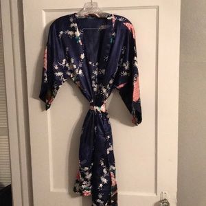 Oriental silk bathrobe